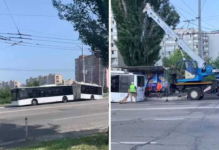 У Києві під час руху розвалився тролейбус